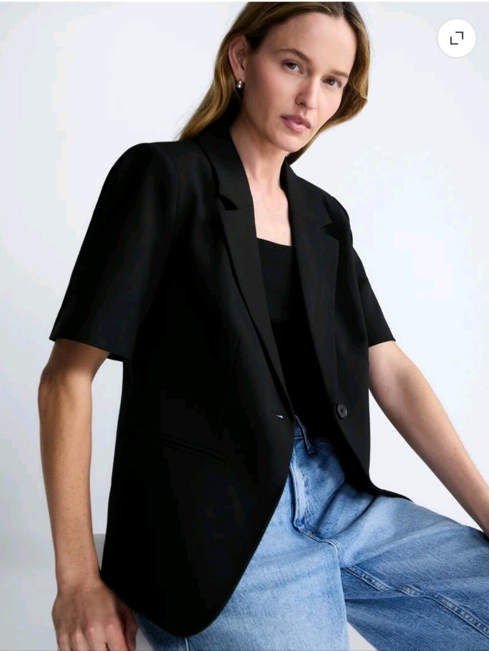 Scoop Women's Short Sleeve Boxy Blazer XXL